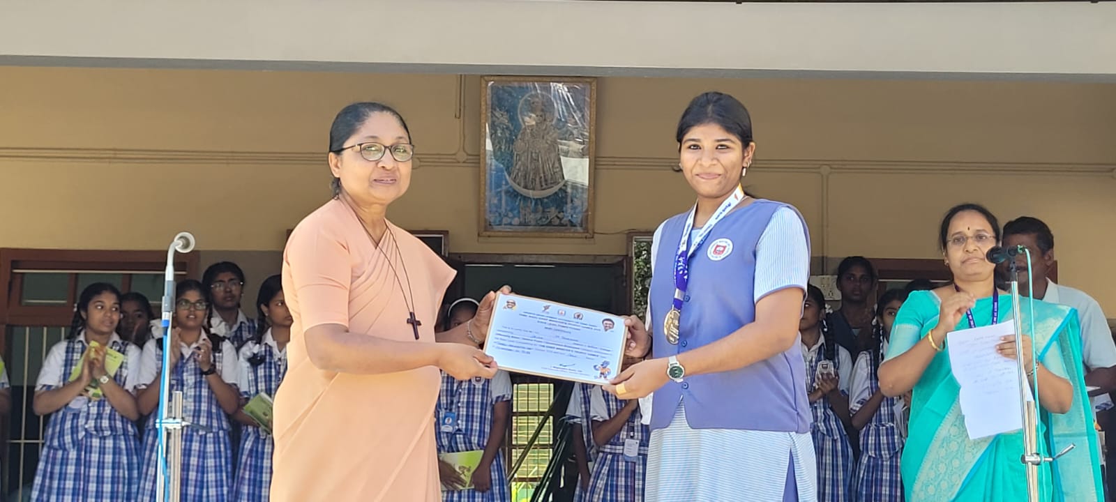 M. Taneesha won Gold in Silambam